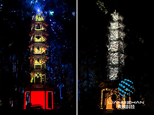 杭州千岛湖户外建筑投影秀